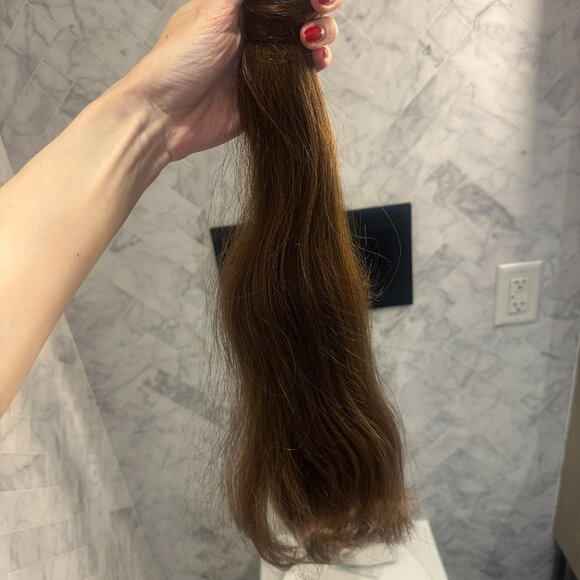 Real Hair Extension Wrap Ponytail Brown | 18 inch